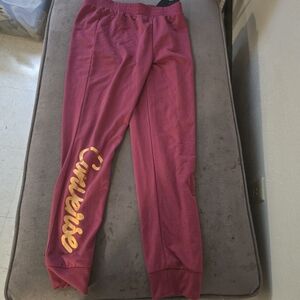 Converse Sweet Beet Pants with Yellow Accent